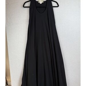 Vtg Iconic Soussan Designs Magic Maxi Dress O/S‎ Black Double Layered Lagenlook